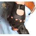 Guantes de cuero de deerskin de los hombres fingerless hechos a mano de la motocicleta de la alta calidad